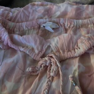 Pink and White Drawstring dress